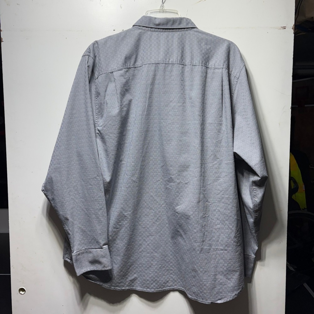Tommy Bahama Sarasota Stretch Mens XXL Grey White Grid Long Sleeve Button Shirt - Picture 5 of 15